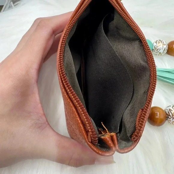 Carmella Brown Wristlet Wallet with Mom Keychain tassel - Picture 5 of 8